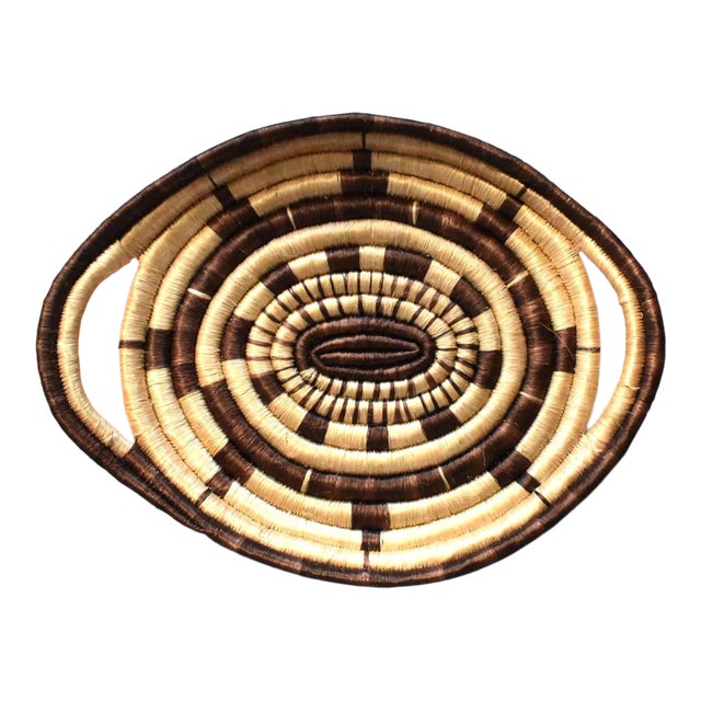 Mid-Century Pima Papago/Tohono O'Odham Woven Coil Basket Tray For Sale