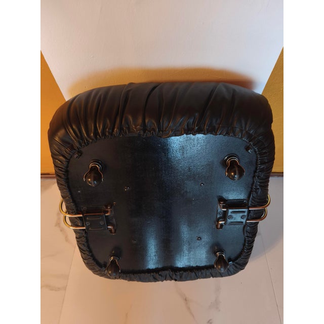 Mid-Century Modern Soriana Ottoman in Black Leather by Afra & Tobias Scarpa for Cassina, 1970s For Sale - Image 3 of 11