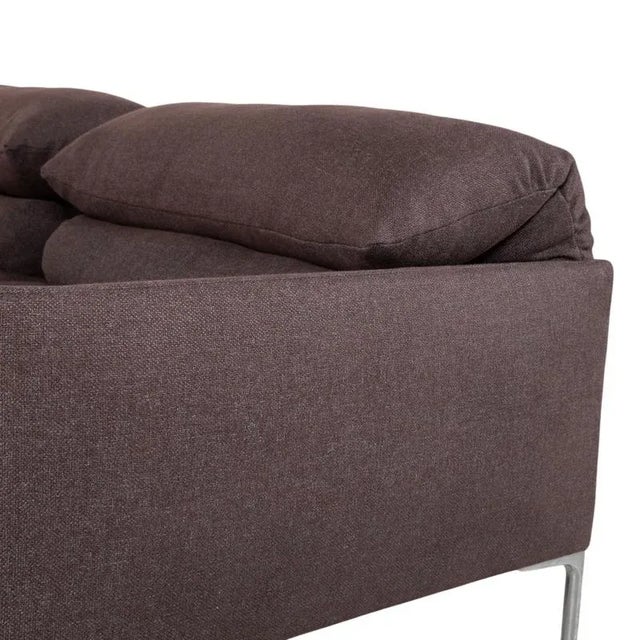 Brown Cor Avalanche Fabric Three-Seater Grey Manual Function Sofa Couch For Sale - Image 8 of 17