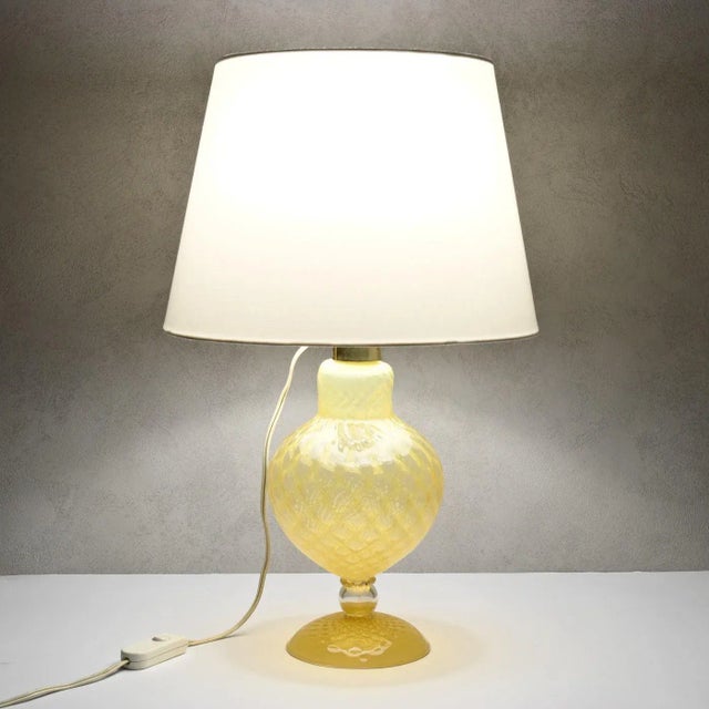 Italian Opaline Murano Glass Table Lamp, 1960s For Sale - Image 3 of 9