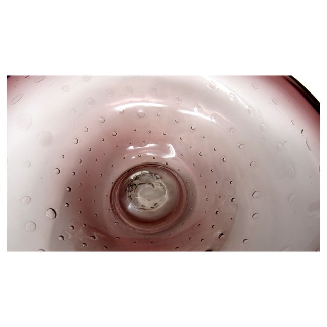 Amethyst Vintage Amethyst Glass Catch-All With Controlled Bubbles For Sale - Image 8 of 11