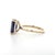 Gia Certified 5.11 Carat Cushion Blue Sapphire 14k Yellow Gold Solitaire Ring, Size 7 For Sale - Image 4 of 10