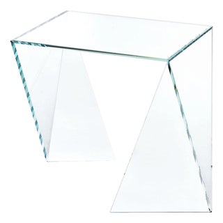 Origami Side Table in Crystal Glass by Barberini & Gunnell For Sale