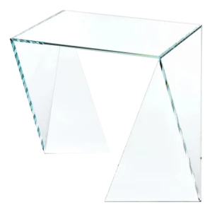 Origami Side Table in Crystal Glass by Barberini & Gunnell