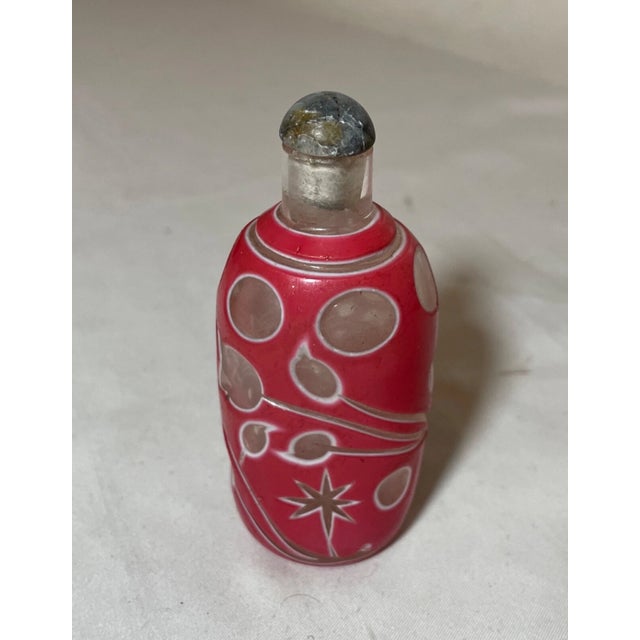 1920s Antique Chinese Carved Cut to Clear Glass Stone Snuff Bottle Sculpture Peking For Sale - Image 5 of 15