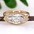 Modern Marquise Cut Lab Grown Diamond Ring With Diamond Accents: Solid 14k Gold, Size 6.75 For Sale - Image 3 of 7