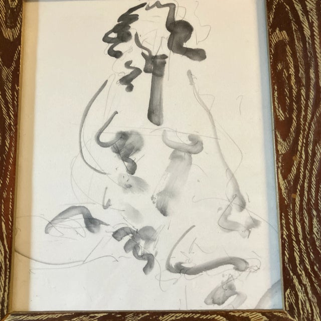 Original watercolor/Pencil drawing 8 x 10 on paper unsigned Overall size with frame is 13 x 15