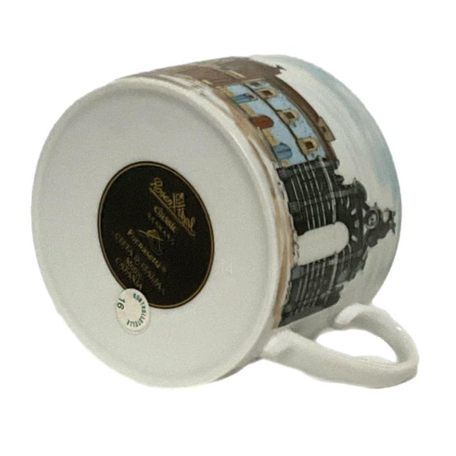 White Late 20th Century Cup and Saucer - Rosenthal Designed by Fornacetti - Citta d'Italia - Catania For Sale - Image 8 of 9