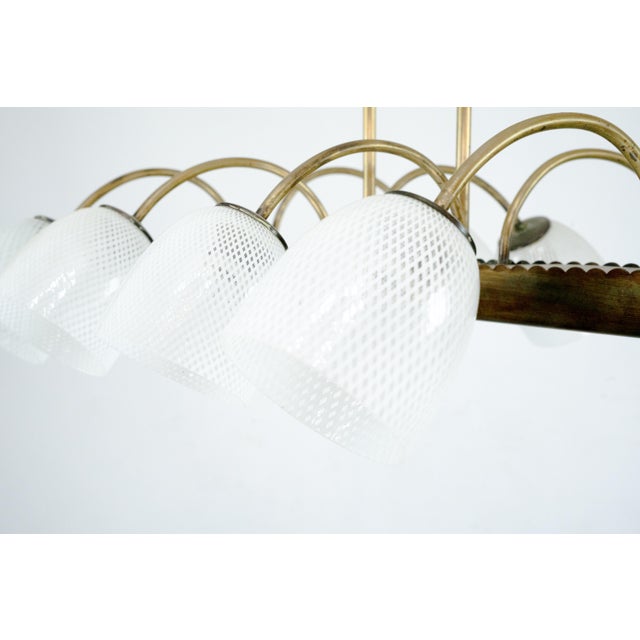 Mid-Century Modern Mid-Century Modern Reticello Glass Chandelier from Venini, Italy, 1940s For Sale - Image 3 of 18