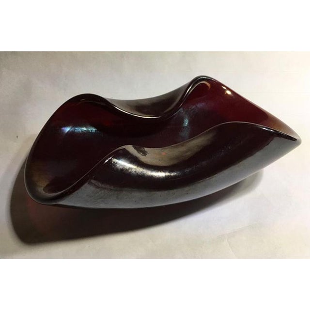 1960s Mid-Century Modern Rubin Color Blown Paste Glass Bowl, Italy, 1960s For Sale - Image 5 of 18