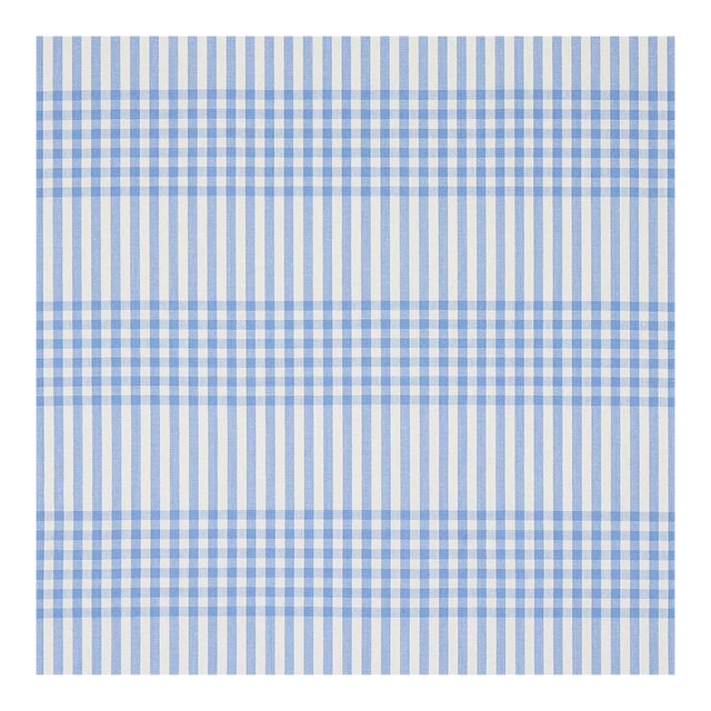 Sample - Schumacher Bergen Plaid Fabric in Sky For Sale