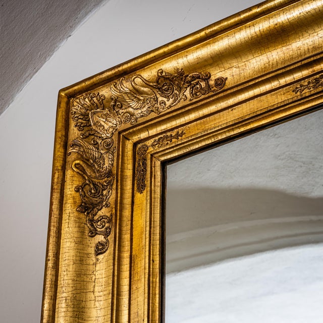 Gold Large Gilt Empire Wall Mirror, 1800s For Sale - Image 8 of 11