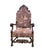 A distinguished elegant Renaissance style circa 1900. Hand-carved wooden frame features commanding lion head armrests and...
