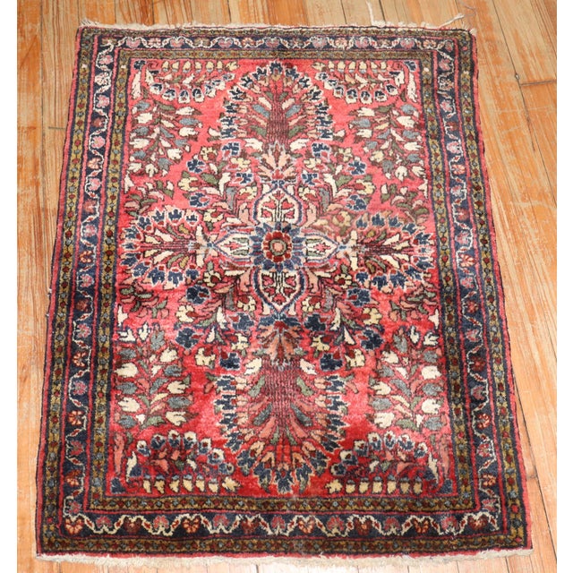 Antique Zabihi Collection Persian Sarouk Mat Rug For Sale In New York - Image 6 of 6