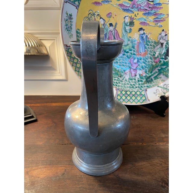 18th Century Flemish Rembrandt Style Double Handled Pewter Flagon. Hallmarked as shown. Fine quality pewter with long...