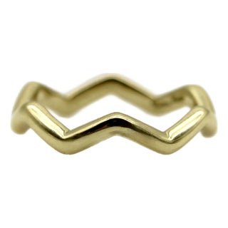 Vintage 18k Gold Tiffany & Co. Zig Zag Paloma Picasso Ring, Size 7.5 For Sale