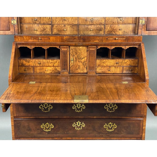 18th Century George II English Walnut Secretary Bookcase For Sale - Image 6 of 11