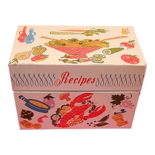Vintage Lobster Recipe Box Coastal For Sale