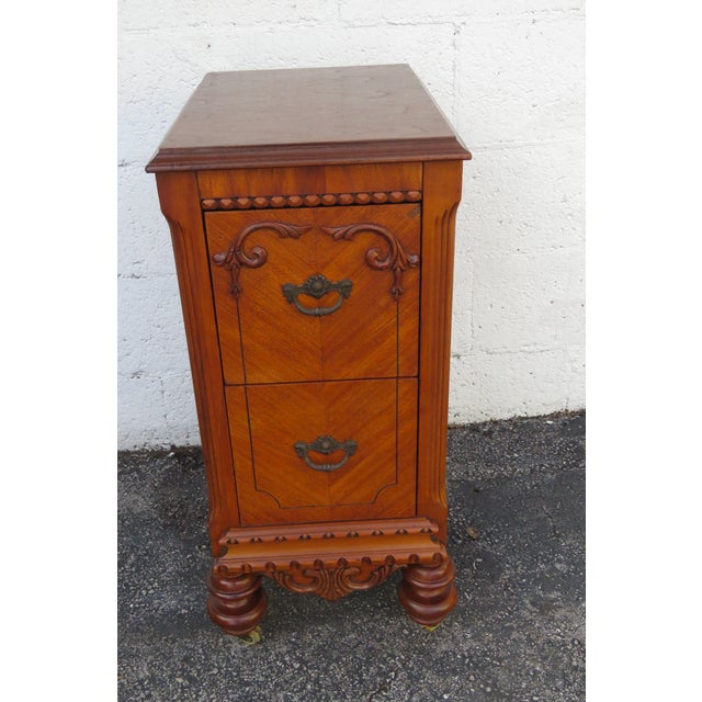 This beautiful Pair of Nightstands is made of wood, solid wood, walnut, veneer, and metal. The tables were converted from...