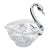 Vintage Cut Crystal Swan Candy Bowl For Sale