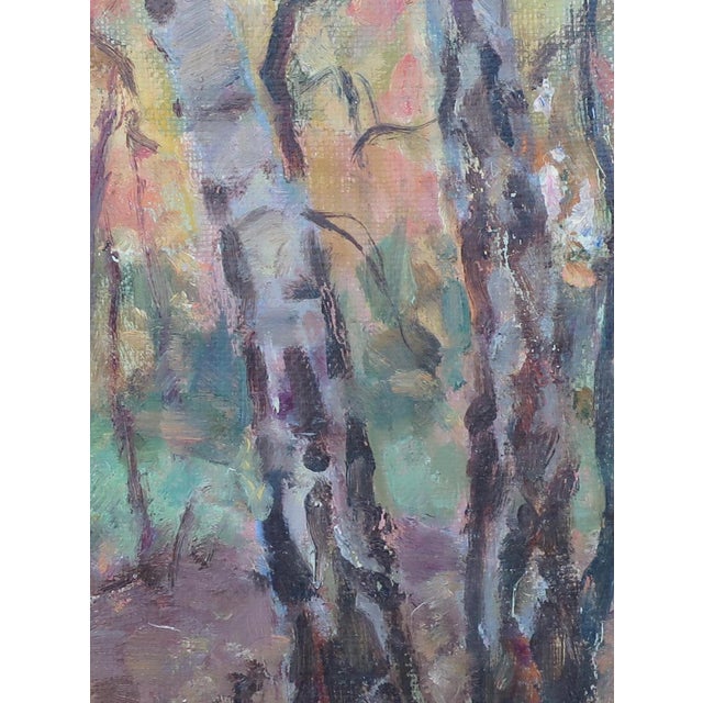 Impressionist Forest Oil Painting, Ukrainian Artist Sokolovsky, 1970s 30-23 For Sale - Image 4 of 6