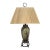 1990s Tropical Banana Leaf Iron Base Regency Raffia Shade Table Lamp For Sale