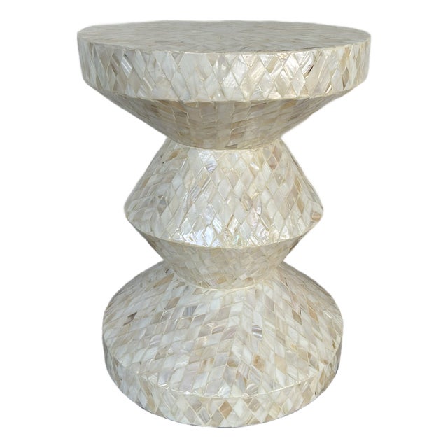 Mother of Pearl Round Accent Table For Sale