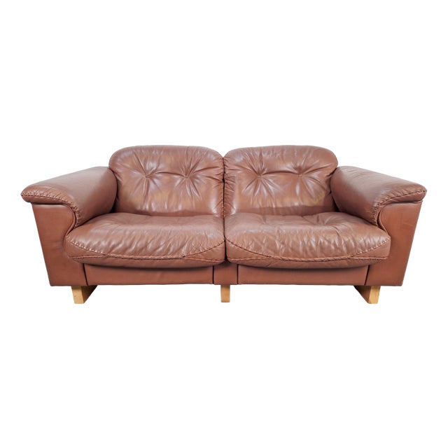 DS101 Two-Seater Sofa in Leather from de Sede, 1970s For Sale