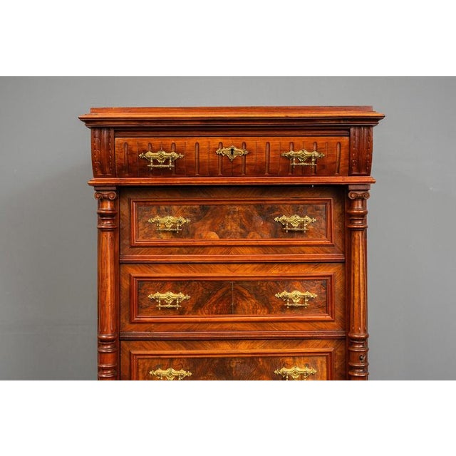 19th Century Gründerzeit Mens Chest of Drawers in Walnut For Sale - Image 9 of 18