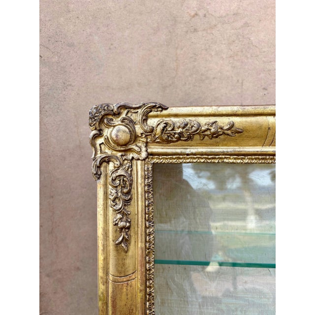 1930s Gilt Plaster Wall Display Cabinet with Glass Shelves, 1930s For Sale - Image 5 of 9