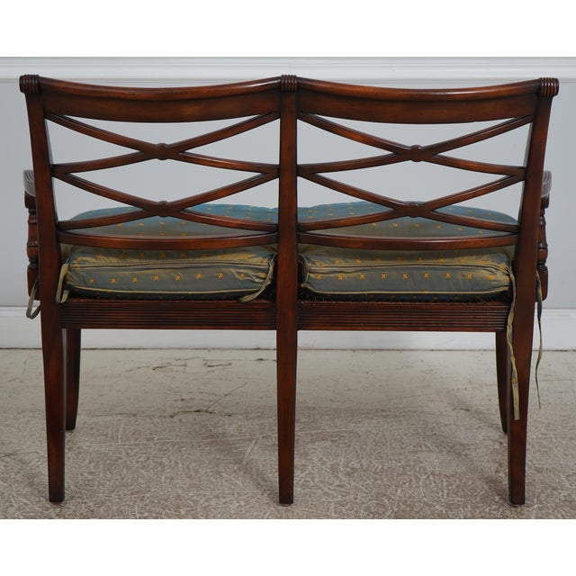 Theodore Alexander Mahogany Regency Cane Seat Settee For Sale - Image 17 of 18