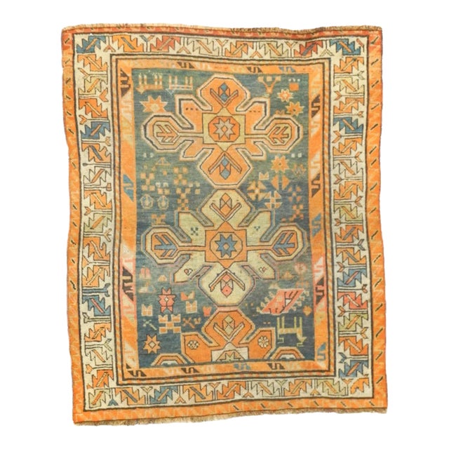 Antique Kurd Kazak Rug 3'2'' x 3'10'' For Sale
