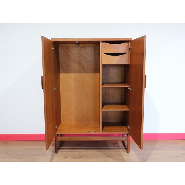 Wood Mid Century Modern Vintage Teak Armoire Wardrobe by G Plan Danish Style For Sale - Image 7 of 15