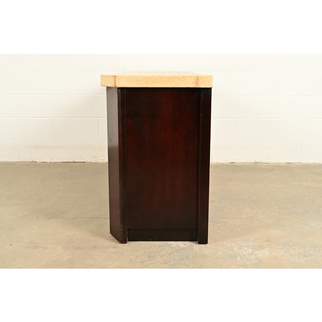 Paul Frankl for Johnson Furniture Mid-Century Modern Hollywood Regency Mahogany Sideboard or Bar Cabinet | Circa 1950s For Sale - Image 13 of 15