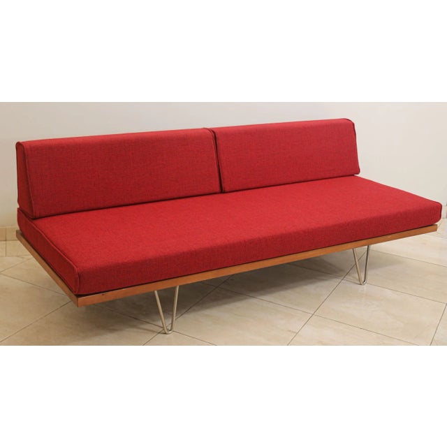 George Nelson Mid Century Modern Style Classic Daybed With Red Upholestry For Sale - Image 4 of 12