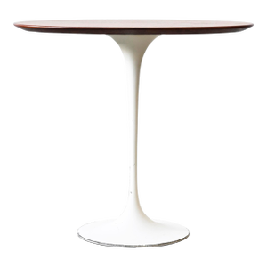 Vintage Tulip Side Table With Oval Walnut Top by Eero Saarinen for Knoll