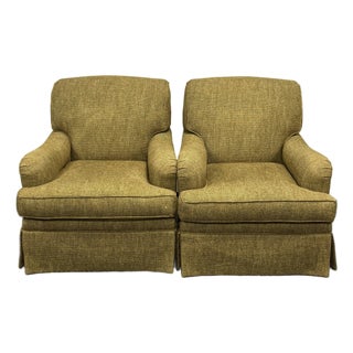 Late 20th Century Sherill Furniture Swivel Club Chairs - A Pair For Sale