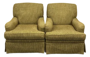 Late 20th Century Sherill Furniture Swivel Club Chairs - A Pair