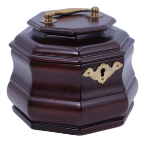 Virginia Metalcrafters Mahogany Octogonal Tea Caddy