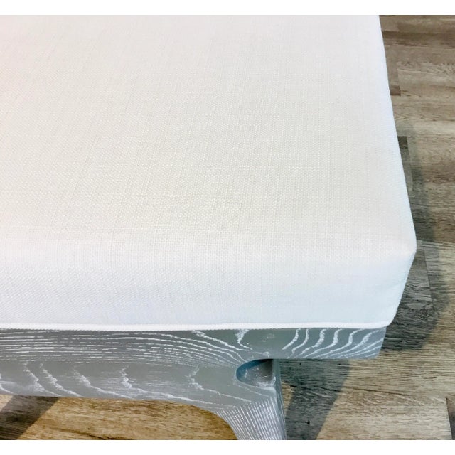 Worlds Away Worlds Away Modern Gray Cerused Fergie Stool For Sale - Image 4 of 6