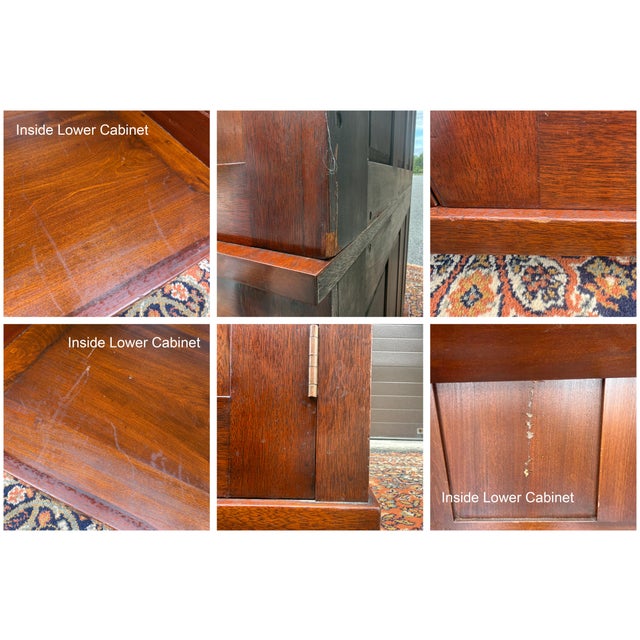 C. 1900 - 1910 Tobey Furniture Premium Hand Made Solid Mahogany Gothic Inspired Library Bookcase - 2 Pieces For Sale - Image 18 of 18