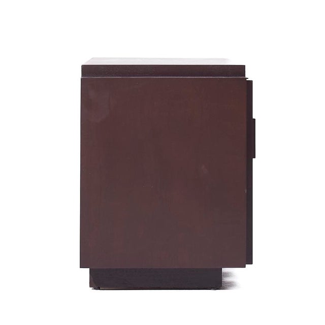 Lane Furniture Lane Staccato Brutalist Mid Century Walnut Nightstands - Pair For Sale - Image 4 of 11