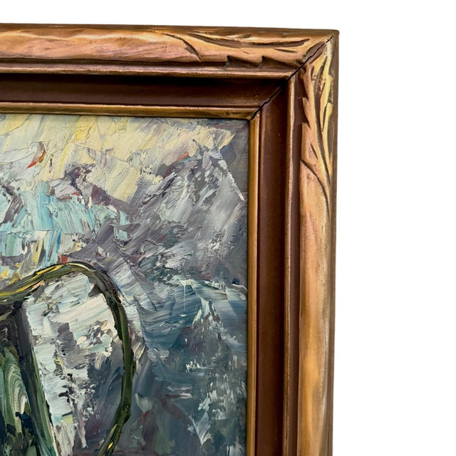 Mid-Century European Impasto Still Life on Canvas by Dutch Artist William Stam For Sale In Los Angeles - Image 6 of 16