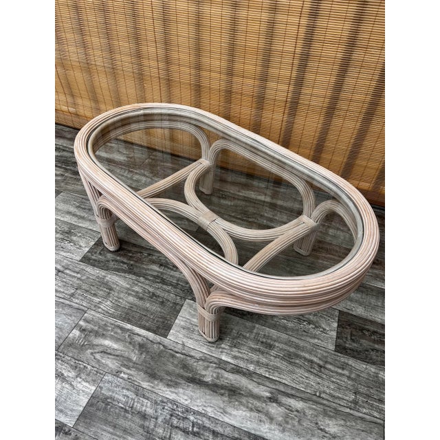 Gabriella Crespi Coastal Style Pencil Reed Coffee Table in the Gabriella Crespi Style. Circa 1980s For Sale - Image 4 of 13