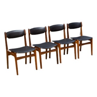 Mid-Century Eric Buch Reupholstered Teak Dining Chairs c.1960 For Sale