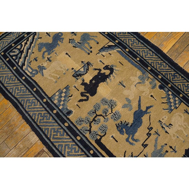 Early 20 Century Chinese Baotou Rug ( 2'6" x 4'8" - 76 x 142 ) Antique Baotou Chinese Allover Knotted Rug, Circa Date:...