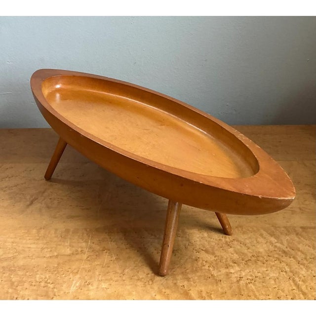 Mid-Century Modern Vintage Mid-Century Modern Wood Bowl For Sale - Image 3 of 12