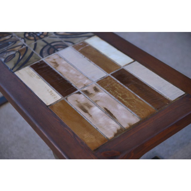 1960s Vintage Coffee Table in Ceramic and Fir, 1960s For Sale - Image 5 of 12