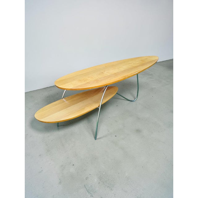 Modern Modern Coffee Table in Wood and Steel, 1980s For Sale - Image 3 of 11