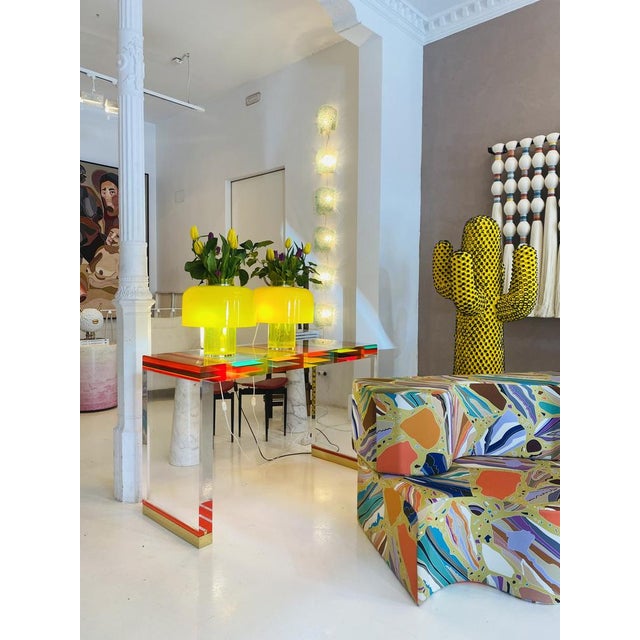 Yellow Table Lamps by Carlo Nason for Mazzega, Set of 2 For Sale - Image 8 of 12